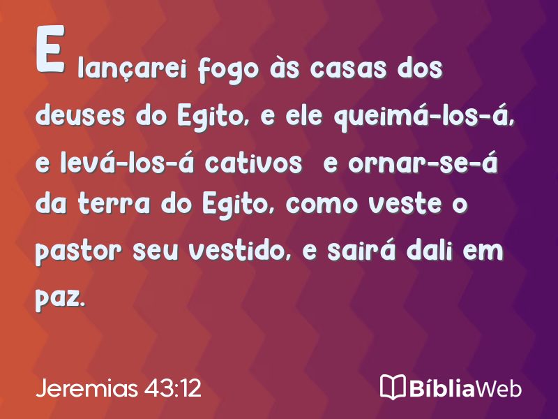 Jeremias 43:12 em imagem para compartilhar