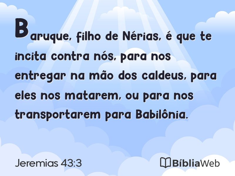 Jeremias 43:3 em imagem para compartilhar