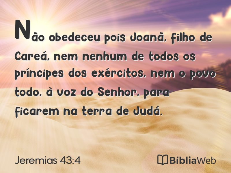Jeremias 43:4 em imagem para compartilhar