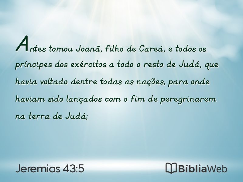 Jeremias 43:5 em imagem para compartilhar