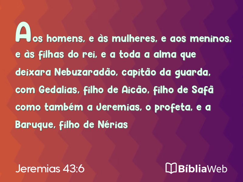 Jeremias 43:6 em imagem para compartilhar