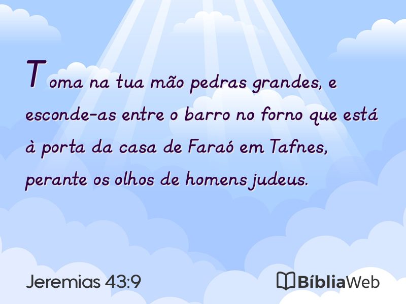 Jeremias 43:9 em imagem para compartilhar