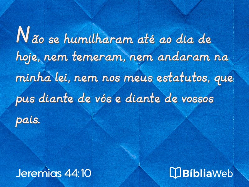 Jeremias 44:10 em imagem para compartilhar