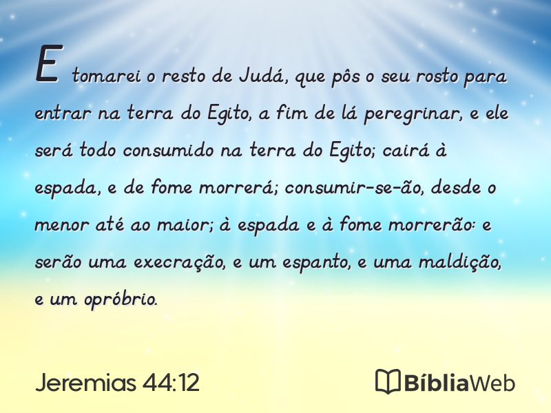 Jeremias 44:12 em imagem para compartilhar