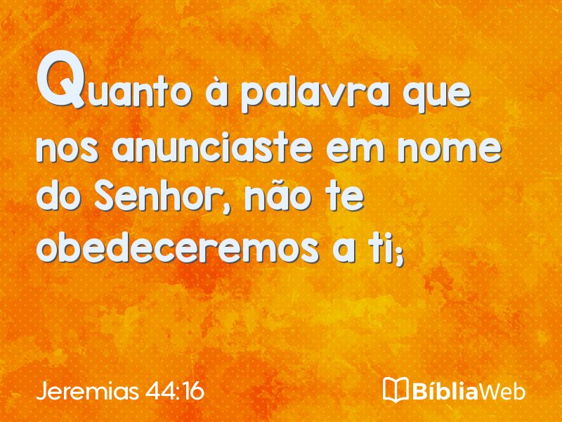 Jeremias 44:16 em imagem para compartilhar