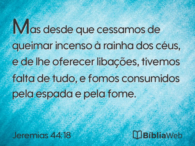 Jeremias 44:18 em imagem para compartilhar