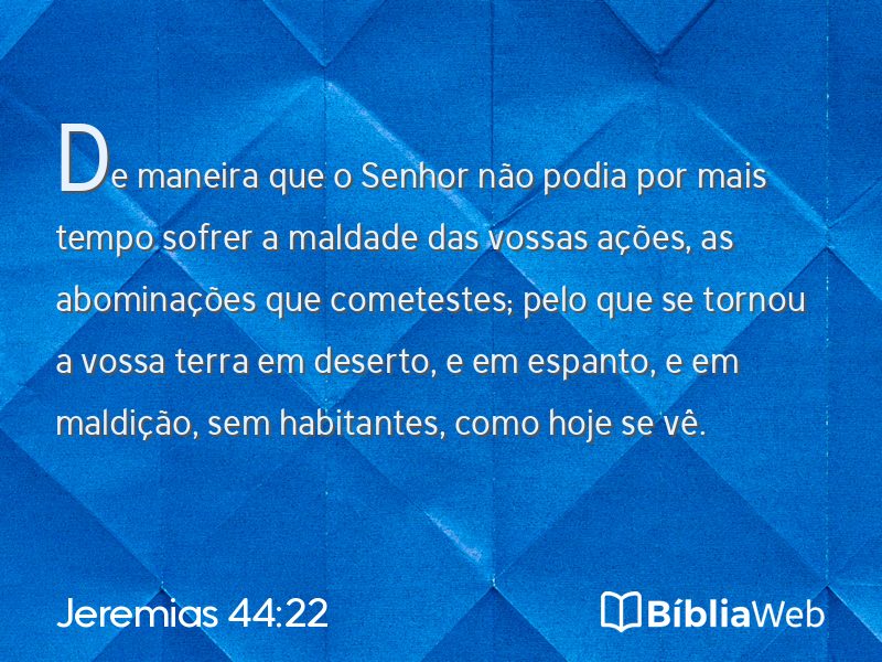 Jeremias 44:22 em imagem para compartilhar