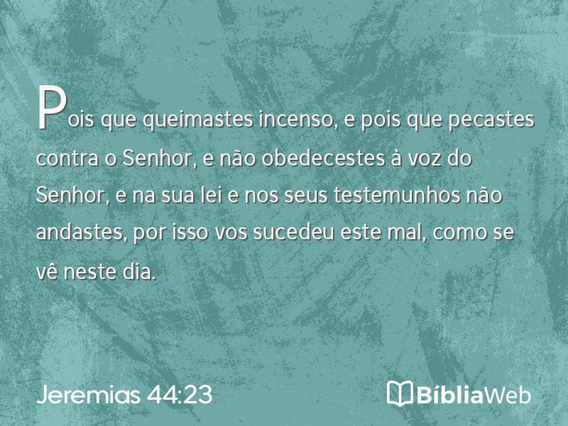 Jeremias 44:23 em imagem para compartilhar