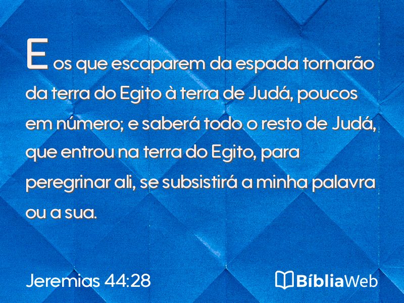Jeremias 44:28 em imagem para compartilhar