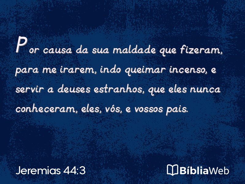 Jeremias 44:3 em imagem para compartilhar