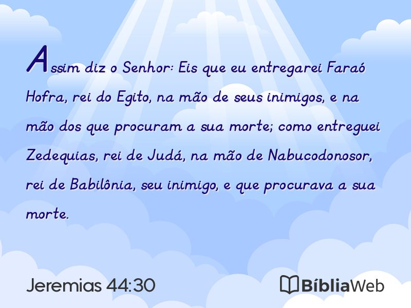 Jeremias 44:30 em imagem para compartilhar