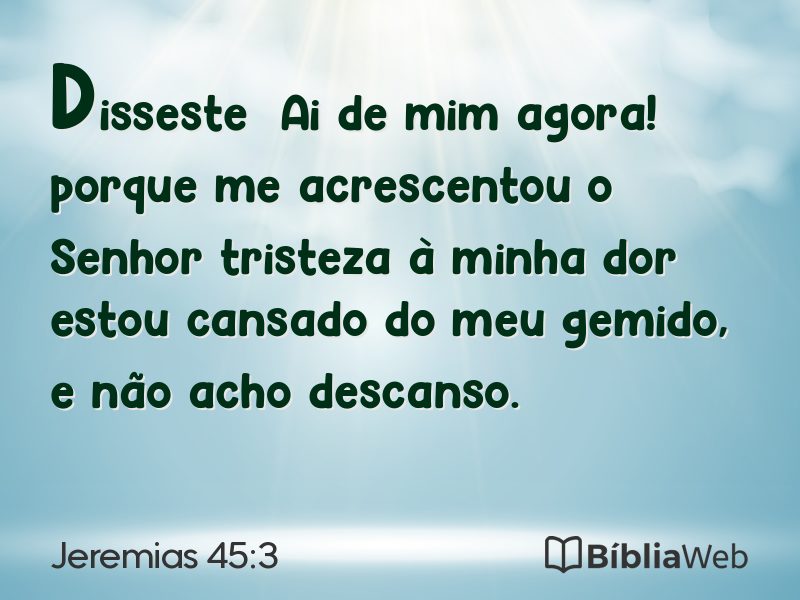 Jeremias 45:3 em imagem para compartilhar