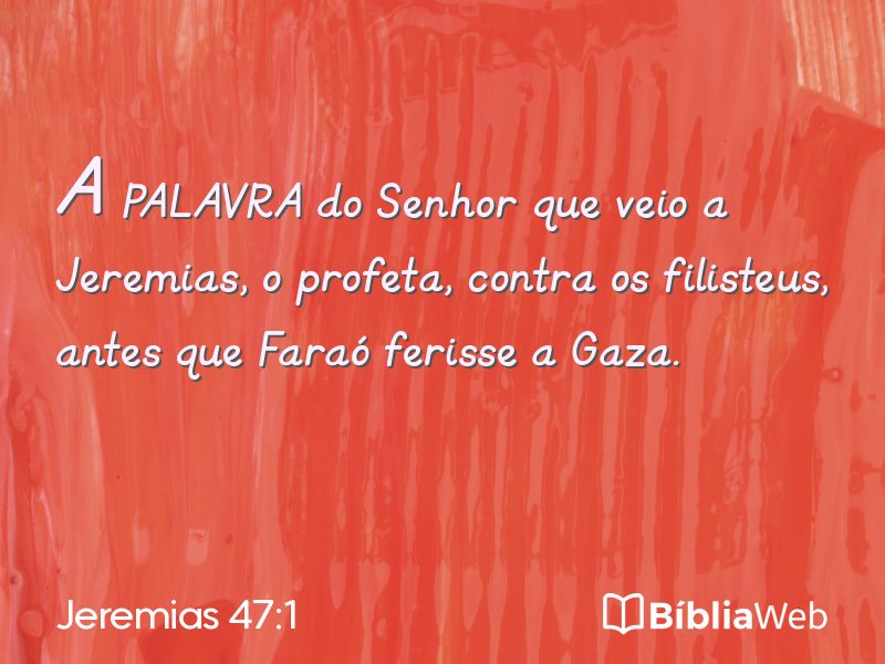 Jeremias 47:1 em imagem para compartilhar
