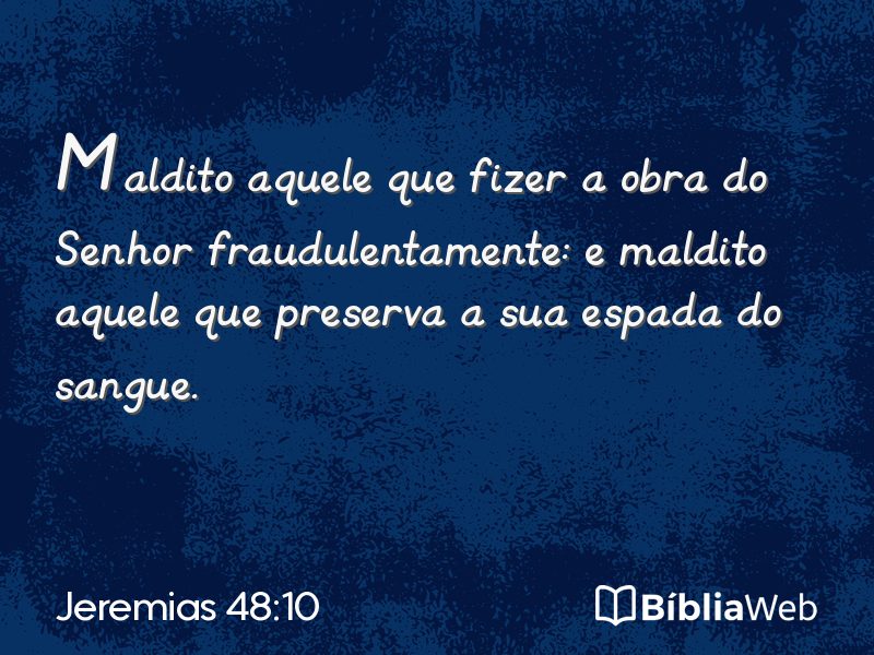 Jeremias 48:10 em imagem para compartilhar