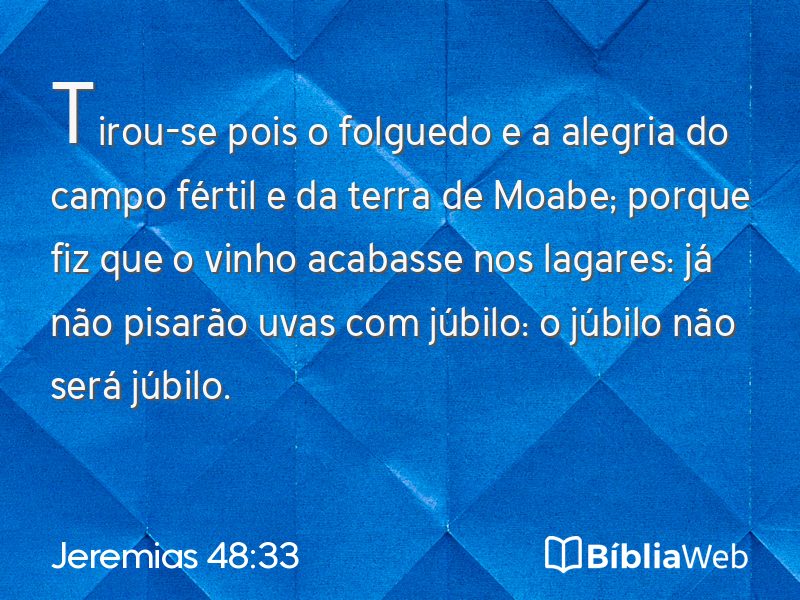 Jeremias 48:33 em imagem para compartilhar