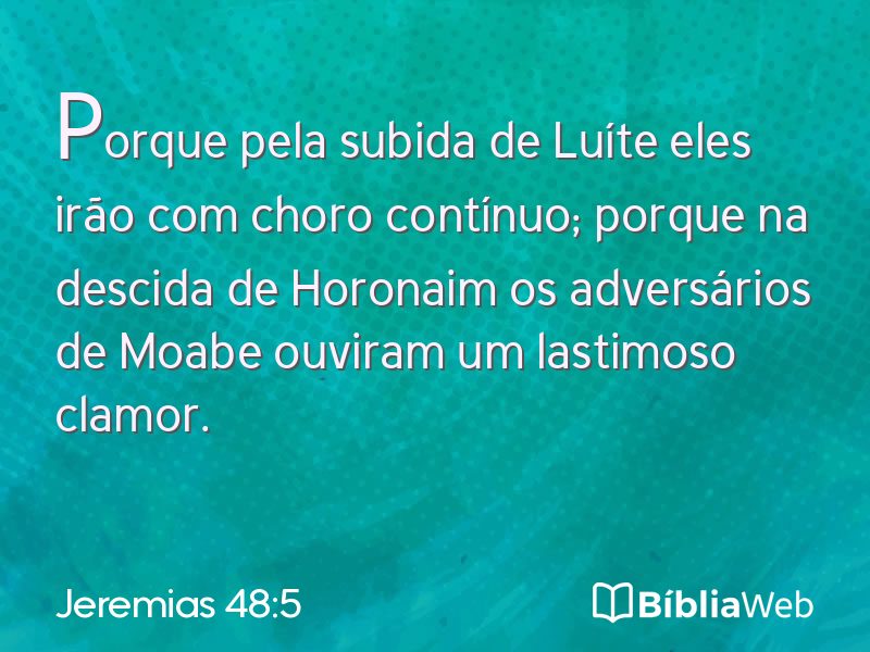 Jeremias 48:5 em imagem para compartilhar