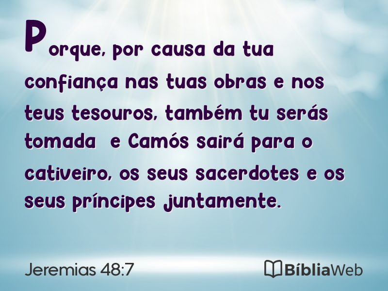 Jeremias 48:7 em imagem para compartilhar