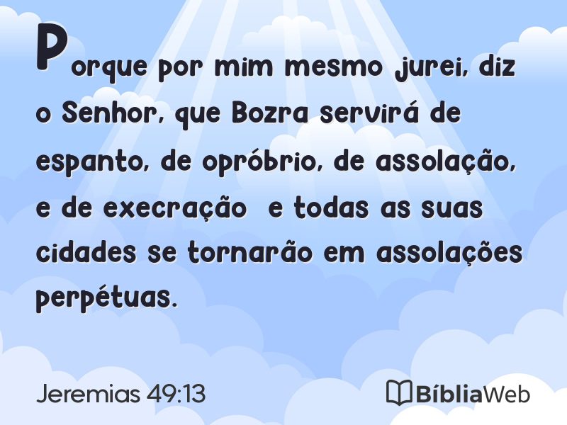 Jeremias 49:13 em imagem para compartilhar
