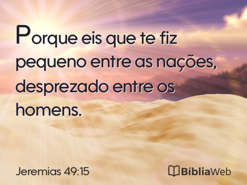 Jeremias 49:15 em imagem para compartilhar