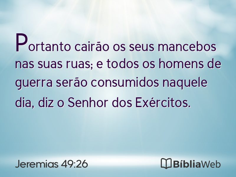 Jeremias 49:26 em imagem para compartilhar