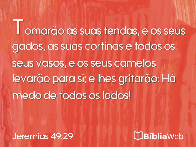 Jeremias 49:29 em imagem para compartilhar