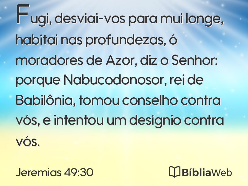 Jeremias 49:30 em imagem para compartilhar