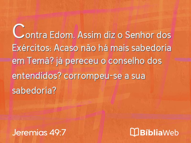 Jeremias 49:7 em imagem para compartilhar