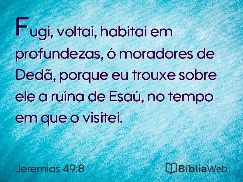 Jeremias 49:8 em imagem para compartilhar