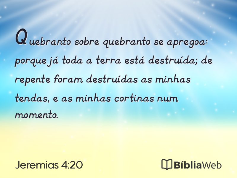 Jeremias 4:20 em imagem para compartilhar