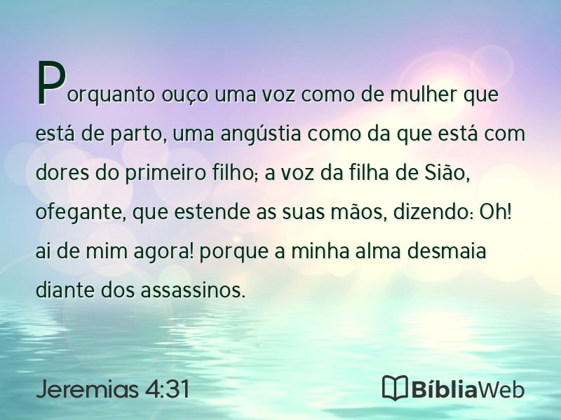 Jeremias 4:31 em imagem para compartilhar