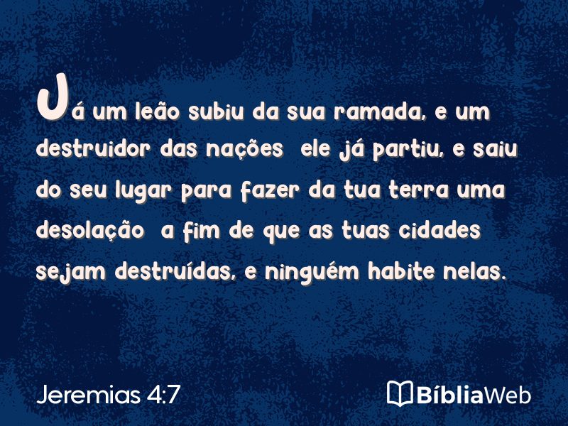 Jeremias 4:7 em imagem para compartilhar