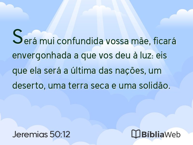 Jeremias 50:12 em imagem para compartilhar