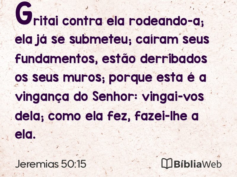 Jeremias 50:15 em imagem para compartilhar