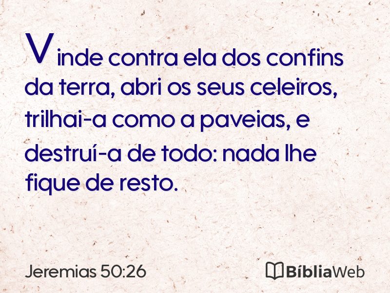 Jeremias 50:26 em imagem para compartilhar