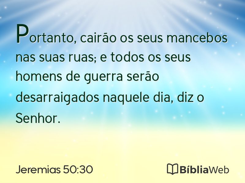 Jeremias 50:30 em imagem para compartilhar