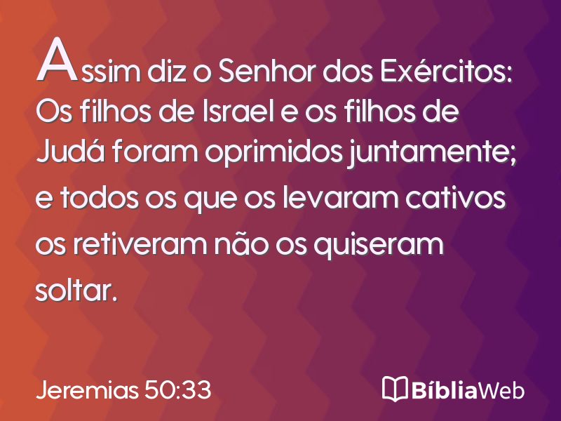 Jeremias 50:33 em imagem para compartilhar