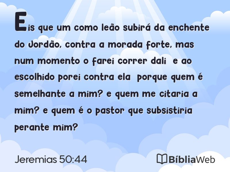 Jeremias 50:44 em imagem para compartilhar