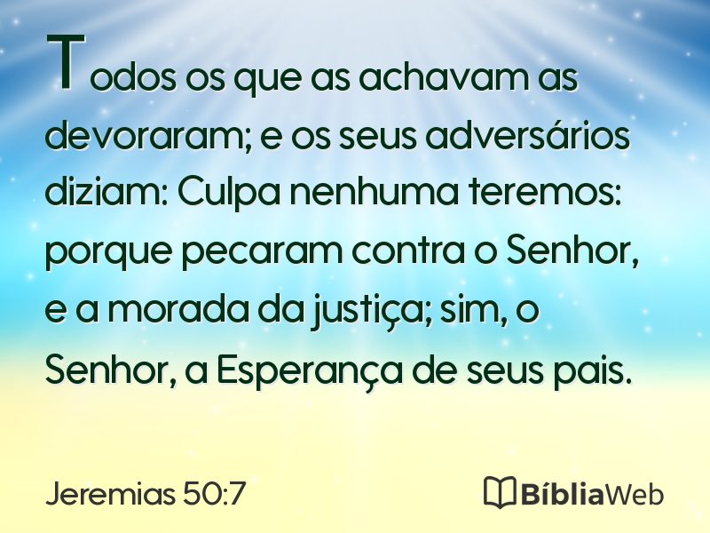 Jeremias 50:7 em imagem para compartilhar
