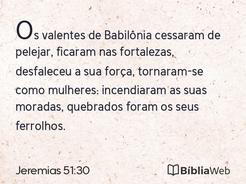 Jeremias 51:30 em imagem para compartilhar