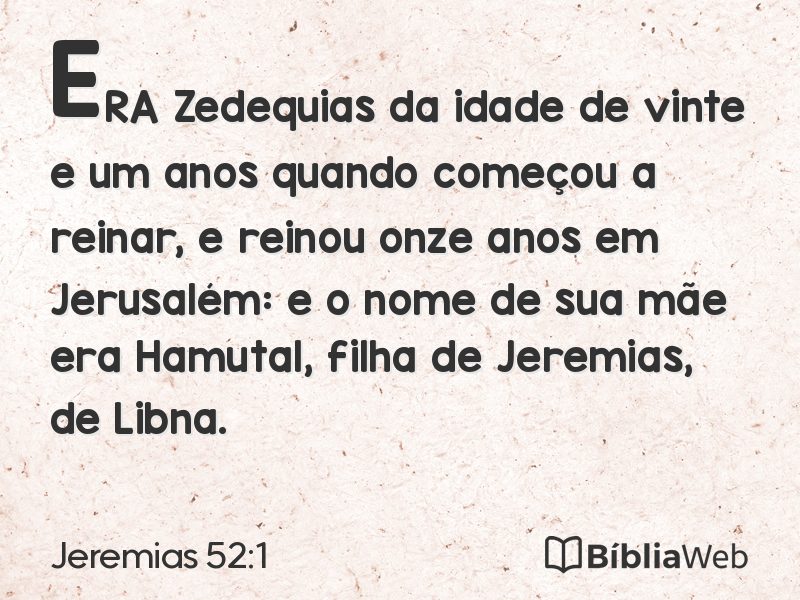 Jeremias 52:1 em imagem para compartilhar