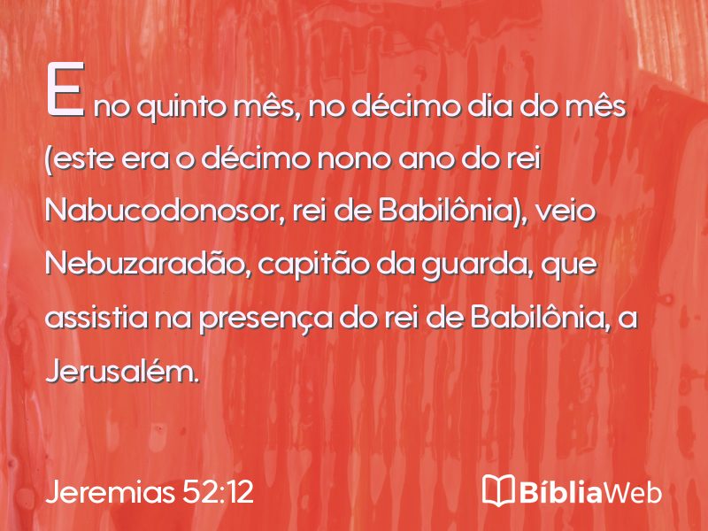 Jeremias 52:12 em imagem para compartilhar