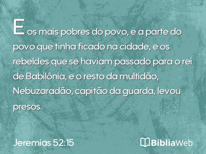 Jeremias 52:15 em imagem para compartilhar