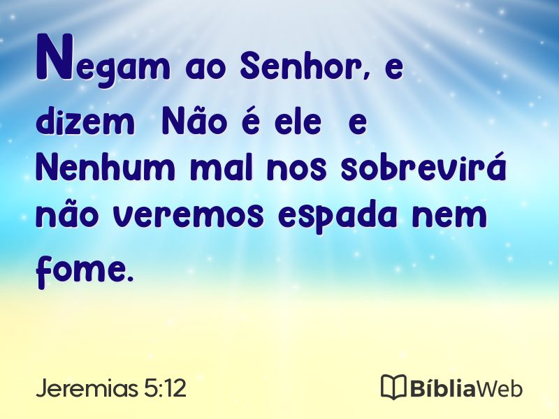 Jeremias 5:12 em imagem para compartilhar