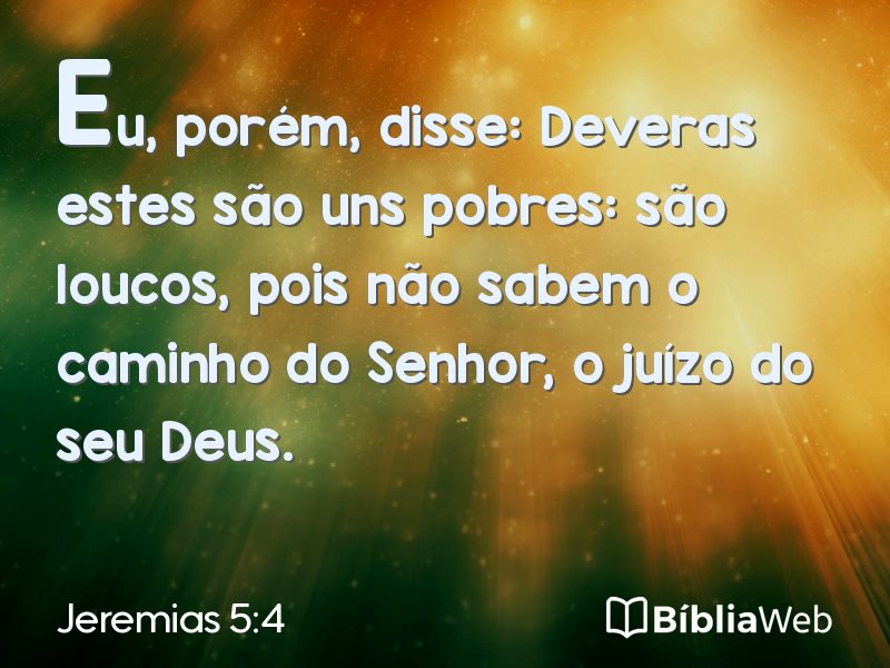 Jeremias 5:4 em imagem para compartilhar