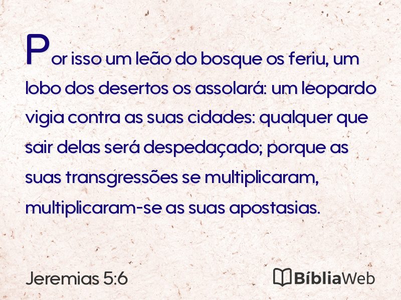 Jeremias 5:6 em imagem para compartilhar
