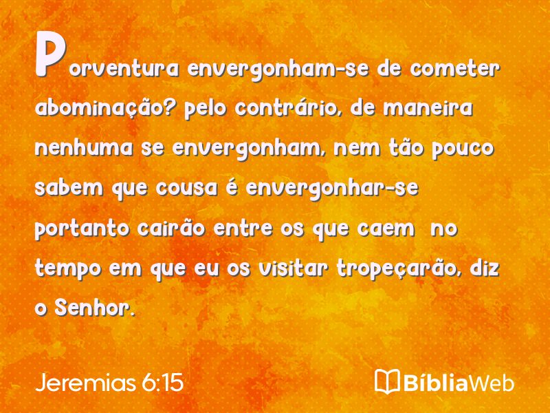 Jeremias 6:15 em imagem para compartilhar
