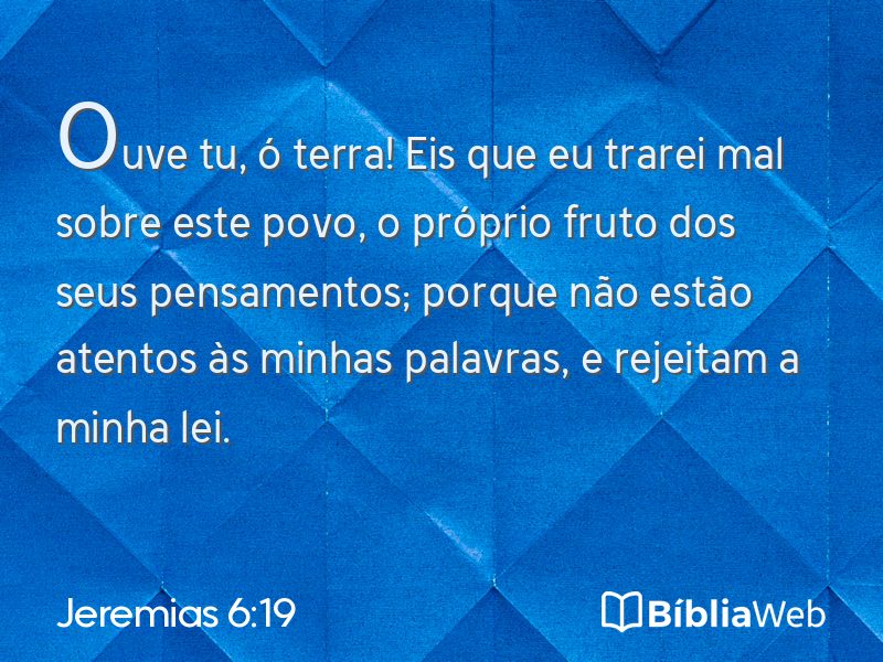 Jeremias 6:19 em imagem para compartilhar