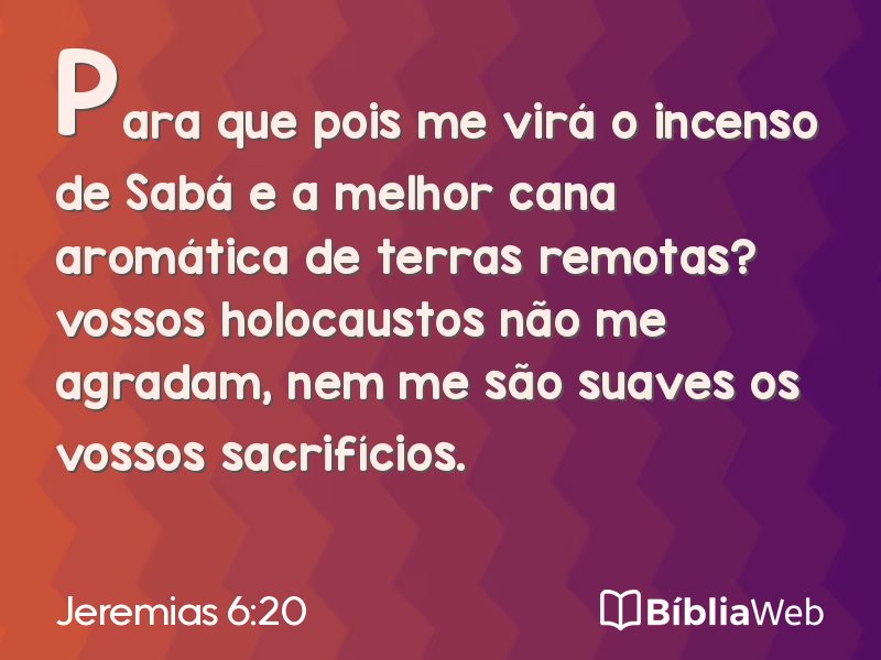 Jeremias 6:20 em imagem para compartilhar