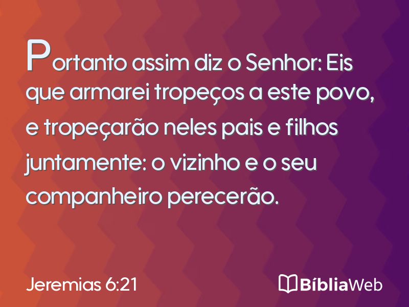 Jeremias 6:21 em imagem para compartilhar