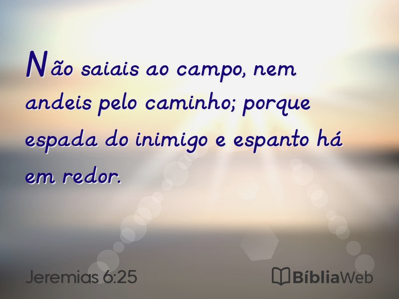 Jeremias 6:25 em imagem para compartilhar